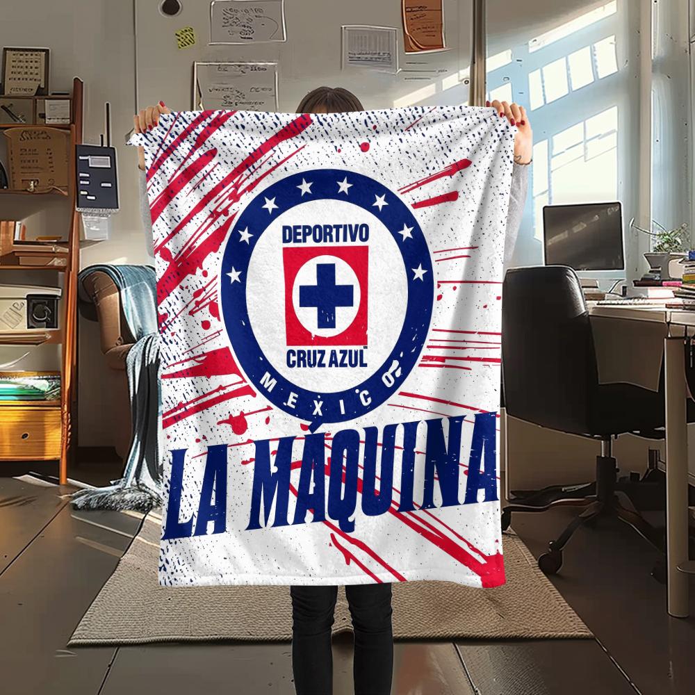 Cruz Azul Fußballmannschaft, Muster Flanelldecke, Hohe Qualität, Bequem für alle Jahreszeiten, Heimdekoration, Wärme und Komfort, Perfekt für Geschenke.