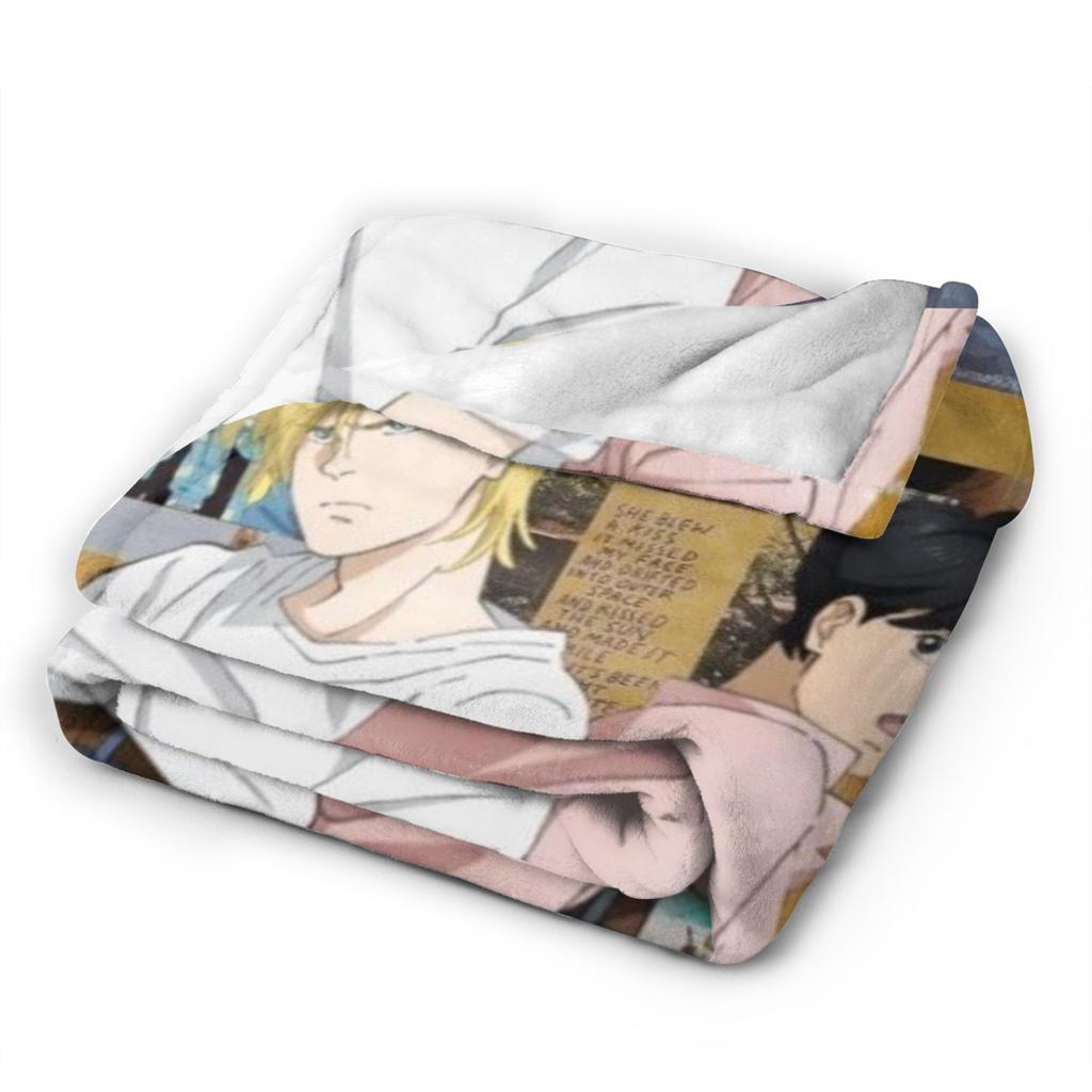 Banana Fish Anime Merch Blanket Warm Cozy Fluffy  Throw Blankets for Sofa 50x60 Inches Multi-size Bedspread