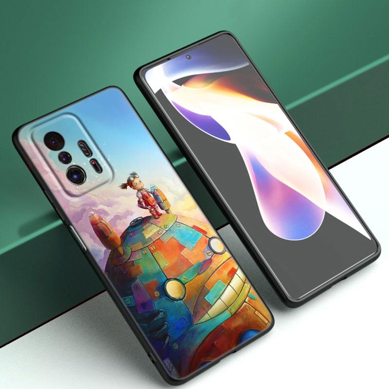 Studio Ghibli Totoro Phone Case For Xiaomi Mi A2 8 9 SE Note 10 10T 11 12 Lite 9T 11T 12S 12T Pro A3 6X 12X Soft TPU Black Cover