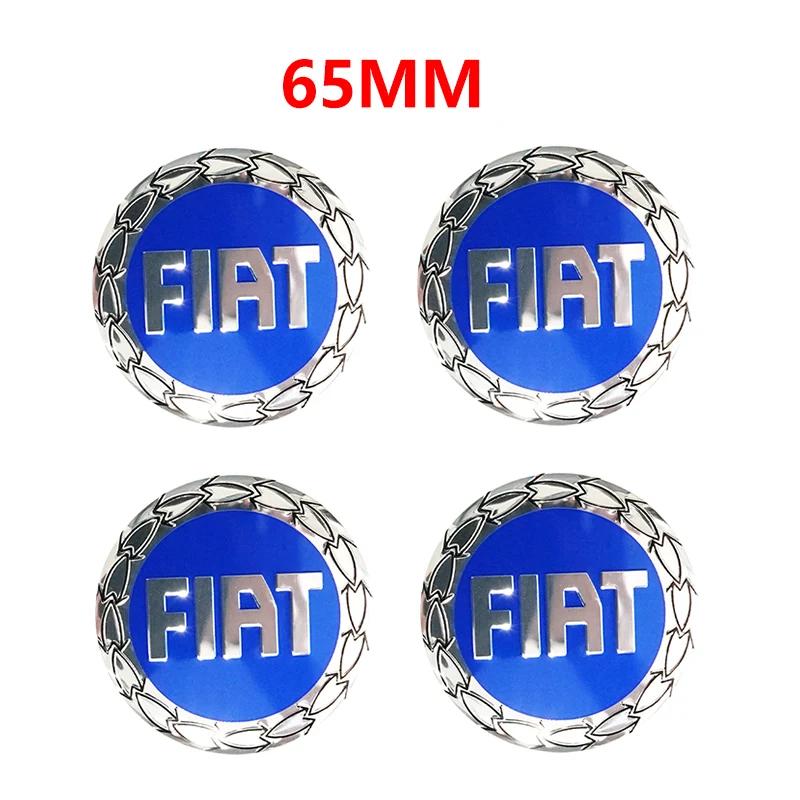4pcs 65mm 60mm 3D logo car emblem Wheel Center Hub auto Rim refit dust-proof badge covers sticker styling accessories For FIAT