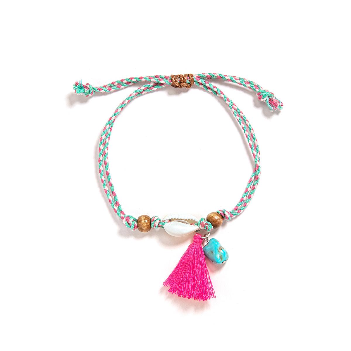 

1pc Bohemian Handmade Woven Anklet with Tassel Vintage Boho Style Beach Foot Jewelry for Daily Wear and Gifting