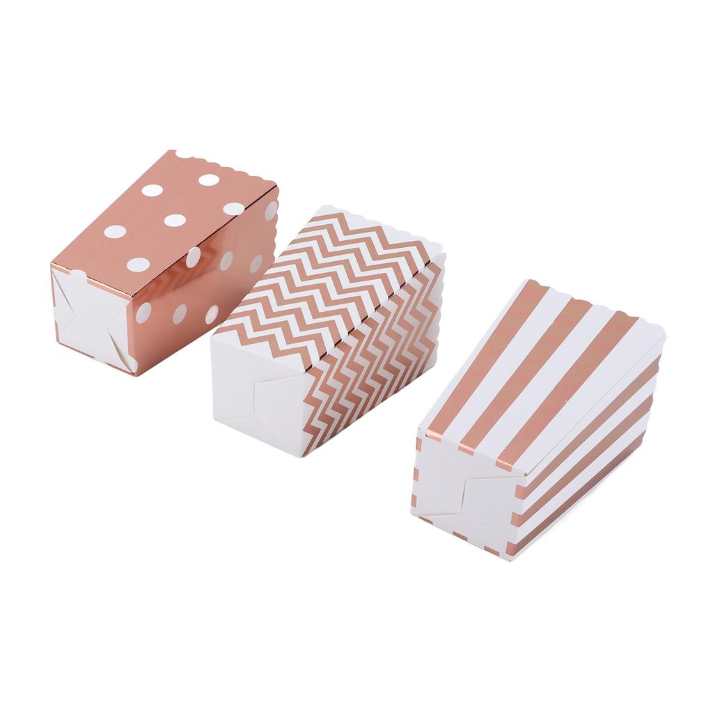 36PCS Popcorn Boxes Paper Large Capacity Top Opening Lightweight Portable Popcorn CupsRose Gold