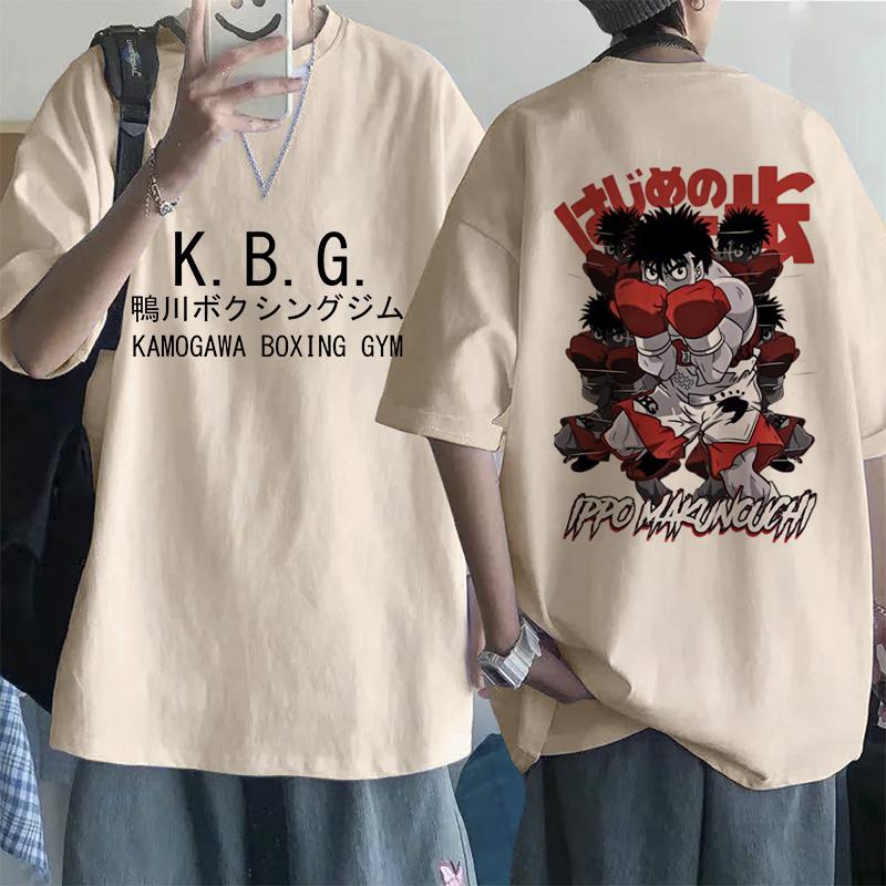 Hajime No Ippo Hip Hop Size TShirt Anime Harajuku Tee Tops Men Women Makunouchi Takamura T-Shirt KGB Y2k Manga Tshirt Clothes