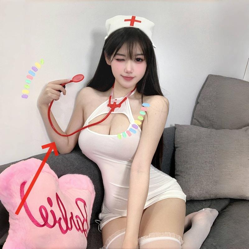 Domila Lenjerie Sexy Bretele Sexy Seducție Hollow Slim Outfit Asistentă Set Uniforme Cosplay F674