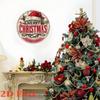 Vintage Farmhouse Christmas Metal Wall Art Santa Hat Plaid Sign Waterproof Indoor Outdoor Decor