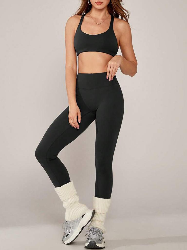 Beautiful back sports underwear, yoga set, women's fitness trousers, a set of Pilates quick-drying yoga clothes, two-piece set