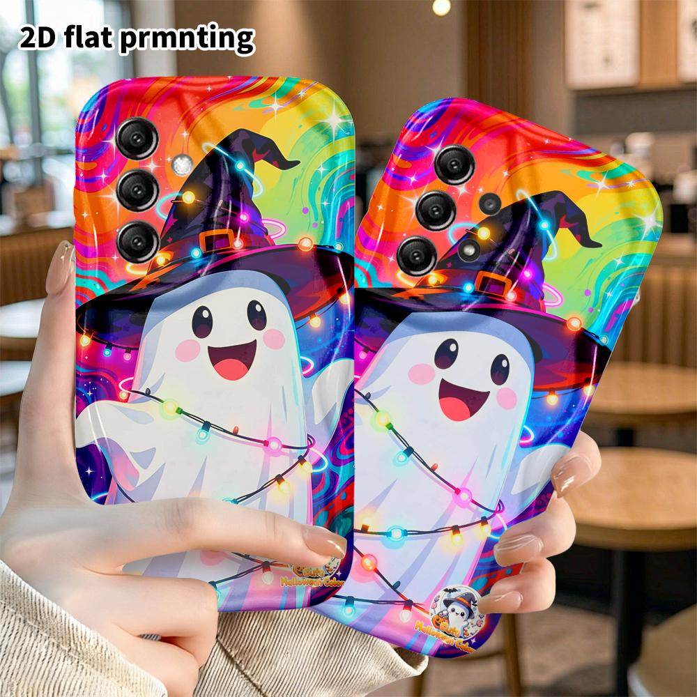 Phone Case: 2D Flat Samsung Galaxy A34 A35 M05 M06 S20 S22 S21 FE Plus 5G Protective Case, Rainbow Neon, Christmas and Halloween Gifts