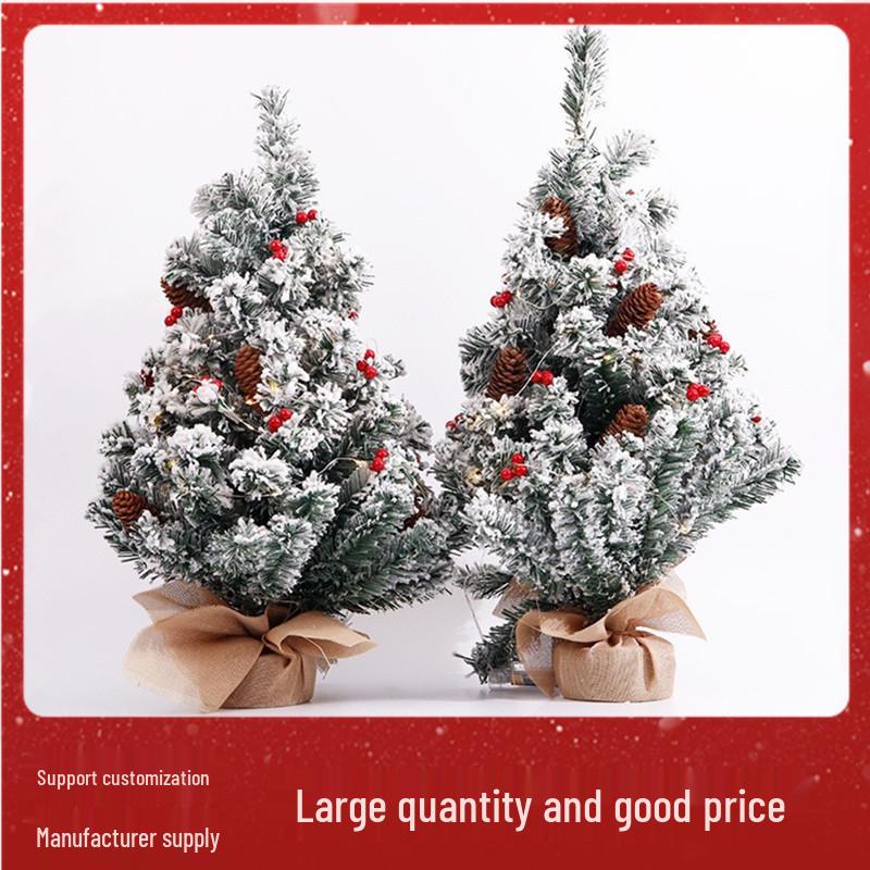 60CM Flocked Christmas Tree with Ornaments - Limited Edition Holiday Decoration