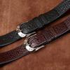 High-End Light Luxury Double-Sided Usable Bison Leather Pattern Belt Men'S Genuine Leather First Layer Cowhide Stainless Steel Men'S Business Belt