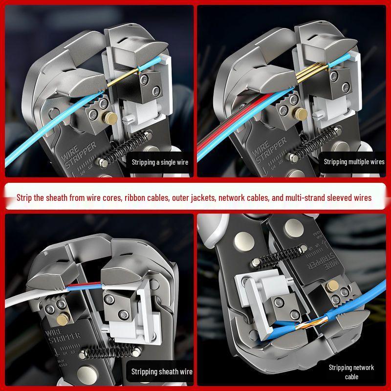 Fukuoka Multi-Functional Automatic Wire Stripper and Crimping Pliers - Industrial Grade Alloy Steel for Electricians