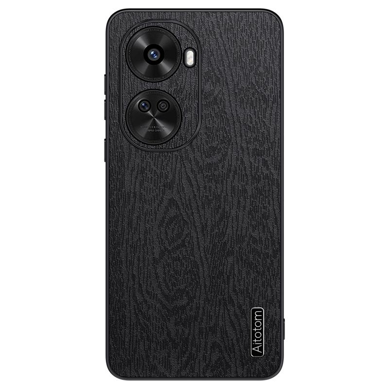 For Huawei Nova 11 SE/nova 12 SE 4G Cell Phone Case Wood Grain PC+TPU+PU Back Cover