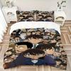 Detective Conan Mystery Print 3Pcs Bedding Setduvet Cover With 2 Bedropillowcase Home Birthday Gift