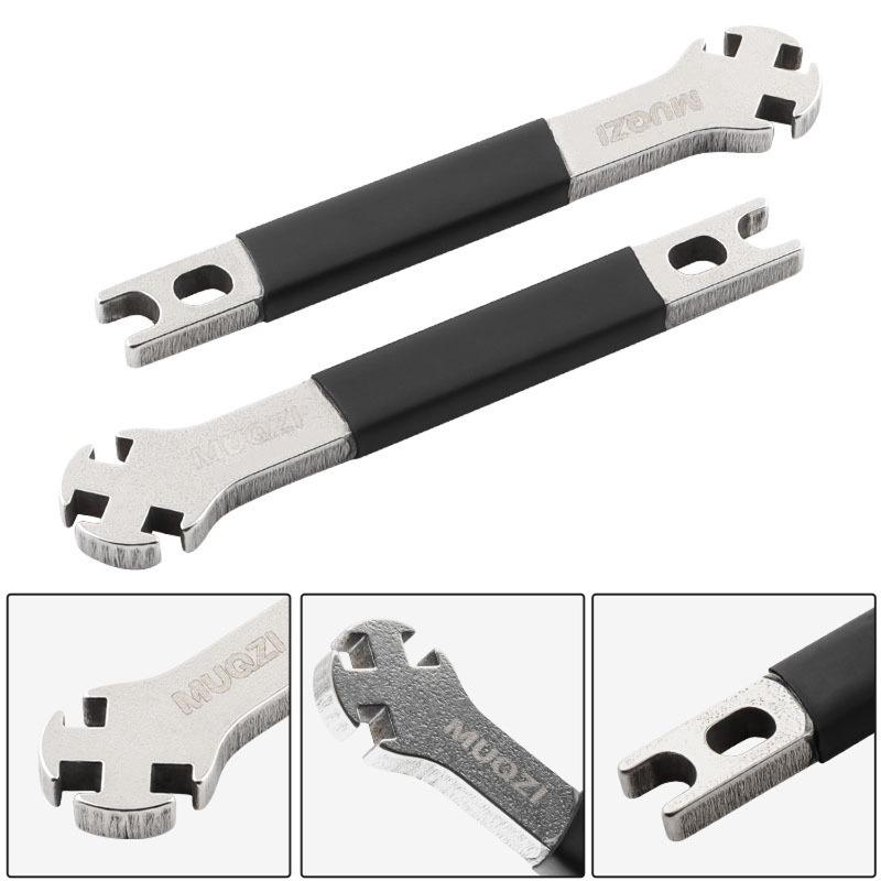 1/2pcsMulti-function Spoke Wrench with Silicone Sleeve Wheel Tension Adjustment Repair Tool Stainless Steel Bicycle Spoke Wrench