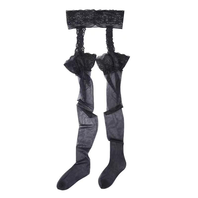 Sexy Lace Sexy Stocking Soft Top Thigh High Stockings Suspender Garter Belt Lingerie Exotic Leggings Women's Tights Pantyhose