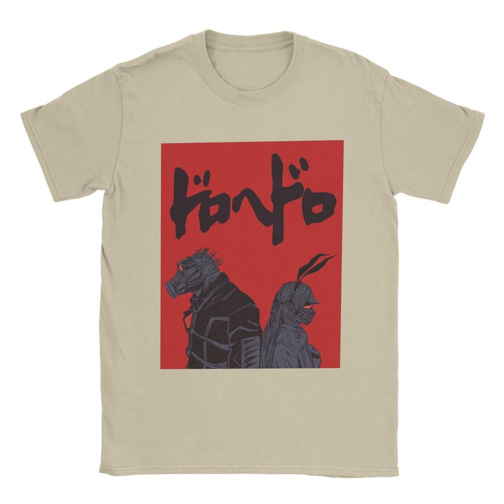 Dorohedoro Caiman And Nikaido Men T Shirts Anime Novelty Tees Short Sleeve Round Neck T-Shirt Pure Cotton Birthday Gift Clothes