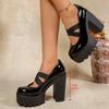Chaussures Romaines Plateforme à Talon Chunky Tendance Style Coréen Nouveauté Printemps/Automne Grande Taille – Chaussures Plates Décontractées à la Mode pour Femmes