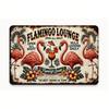 Vintage Flamingo Metal Wall Sign Retro Tropical Bar Decor Tiki Man Cave Art