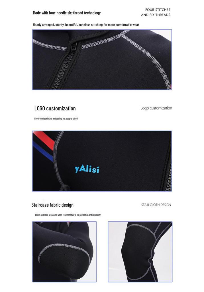 Yalisi 3mm Full Body Wetsuit for Cold Protection In Snorkeling, Surfing, Winter Swimming, Diving, and Freediving