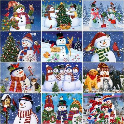 Pittura diamante invernale 5d Buon Natale trapano completo diamante rotondo ricamo strass immagini diamante mosaico inverno decorazioni per la casa regalo