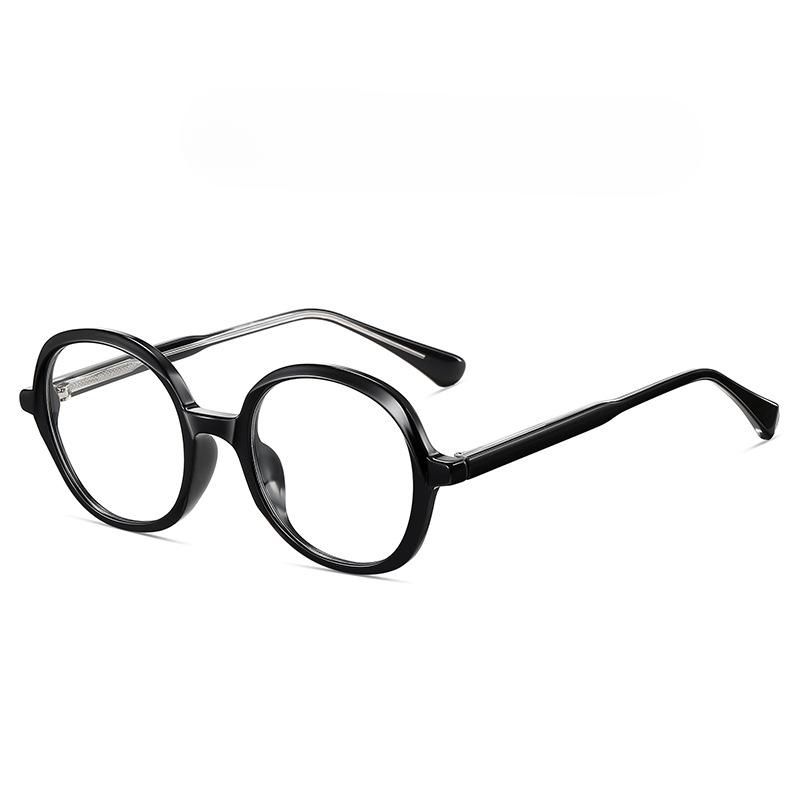 New TR90 Full-frame Glasses Frame Japanese Plate Pin Round Glasses Retro Thick Border Blue Flat Mirror