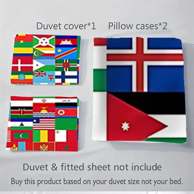 3Pcs Flags World Bedding Sets For All Sizes New 3D Printed Bed Cover Comforter Duvet Cover Pillowcase Bedroom Decoration
