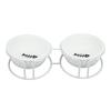 Pet Double Ceramic Bowl Double Ceramic Raised Cat Bowls with Metal Stand and Cover for Food and