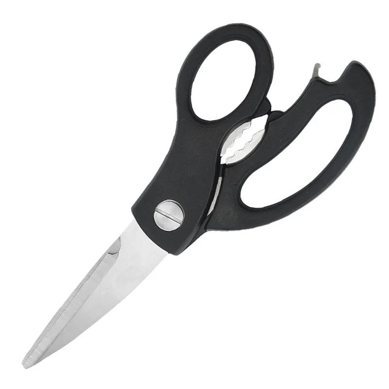 Stainless Steel Multifunctional Kitchen Scissors PP + TPR Comfort Handle Chicken Bone Cutter Shears with Nut Cracker
