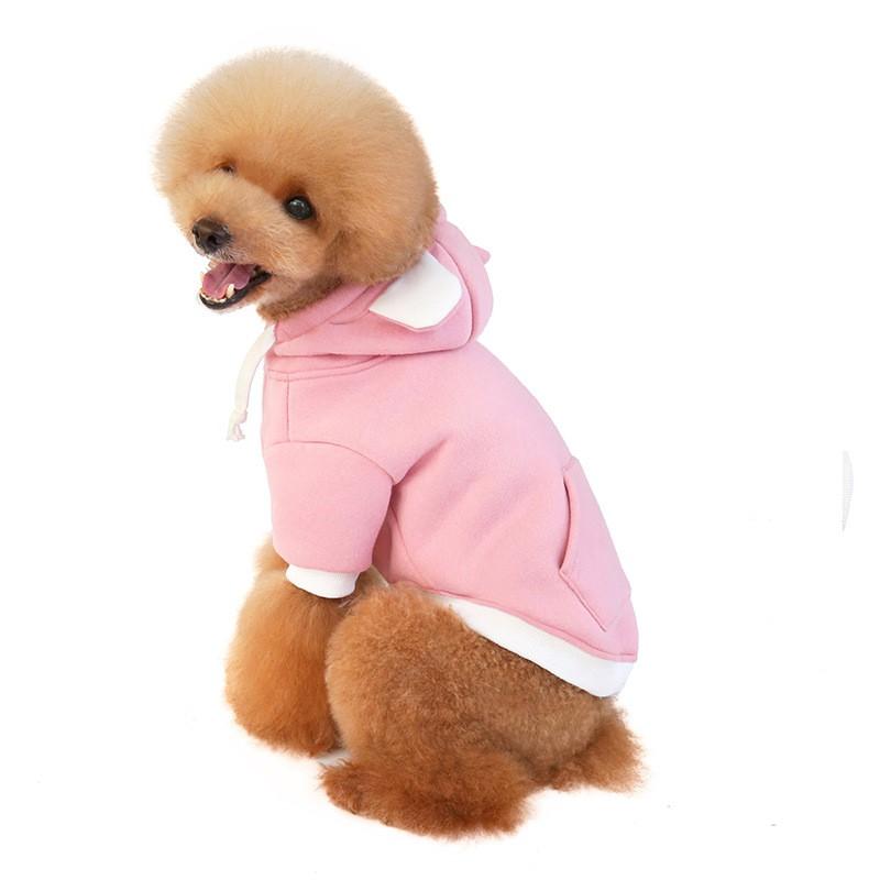 Pet Hoodie Dogs Winter Warm Fleece Cotton Sweater French Bulldog Small Bear Design