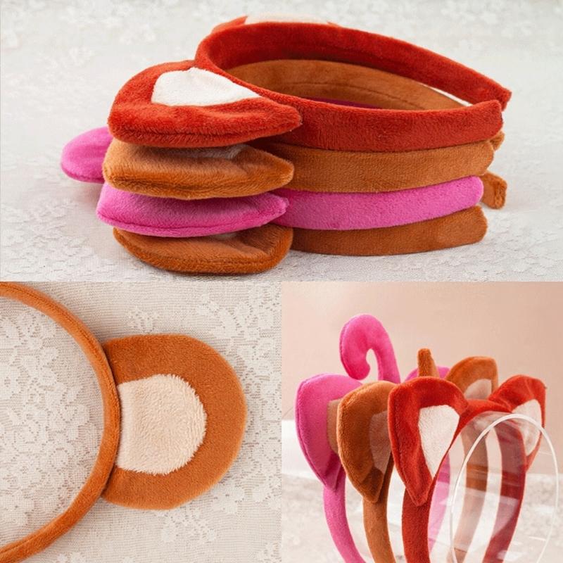 Animal Ear Headband for Women GIrl Face Washing Plush Hairband Styling Accessory Cosplay Party Hairhoop for Theme Event and Stage Performances