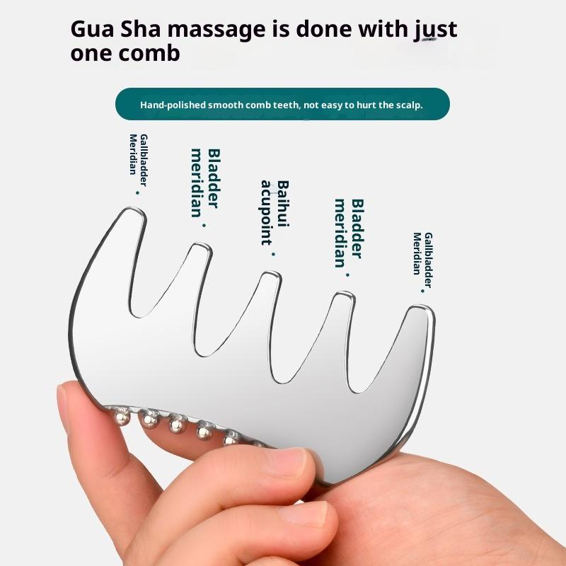 Stainless Steel Gua Sha Massage Tool – Facial and Body Scraping Plate for Neck, Back, and Facial Therapy
