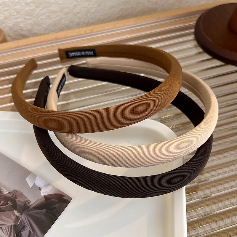 New Solid Color Headbands Retro Elegant Twill Thin Hair Hoop for Woman Girls Face Wash Hair Band Fashion Hair Accessories
