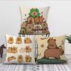Capybara Cartoon Cute Pillow Case Sofa Living Room Bedroom Headboard Backrest Cushion Square Cushion Nap Time