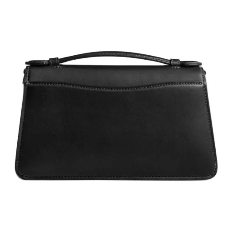 COACH JUNO Glove Tanned Leather Handbag, Shoulder Bag Medium Women's Matte Black CR707-MWBK