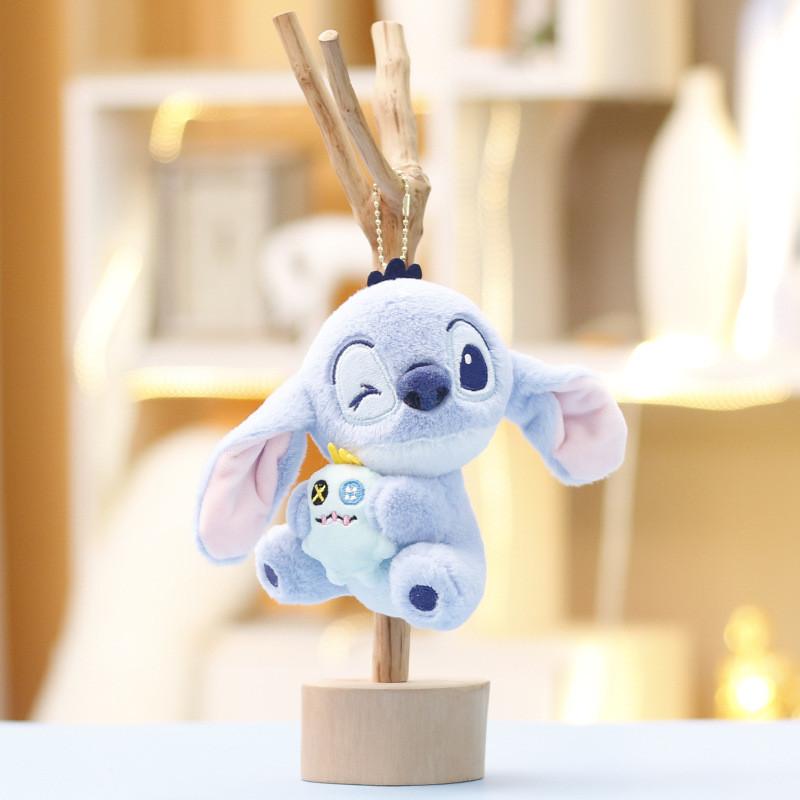 Disney Stitch Plush Toy Keychain Stuffed Doll Backpack Pendant Cute Kids Gift