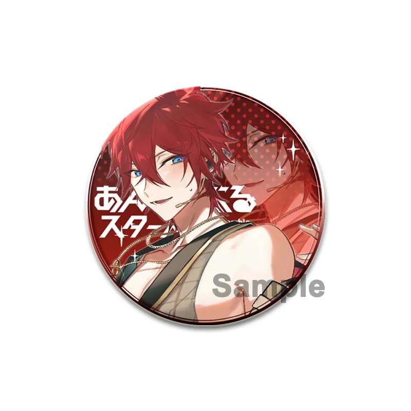 32/44/58mm Ensemble Stars Idol Round Brooch Cartoon Cosplay Badge Icons Lapel Pins for Backpack Gifts Sena Tsukinaga Sakuma Narukami