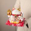 Gatto della Fortuna da 7 Pollici con Braccio Oscillante Maneki-Neko in Ceramica Gatti Portafortuna Decorazione Feng Shui per Casa Ufficio Negozio