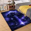 1PC Dark Knight Holding Glowing Sword Print Carpet Rug for Living Room Bedroom Sofa Doormat Home Decor Non-slip Floor Mat