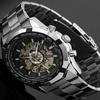 Best-Selling Men's Automatic Skeleton Watch, Stainless Steel Large Dial Luminous Design