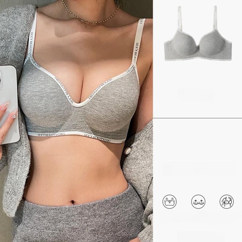 Kobiety Bezszwowy Biustonosz Cienko Usztywniany Sexy Bezprzewodowy Zbiera Push Up Braletka Bielizna Jednolity Kolor Damska Intymna Biustonosz Lingerie