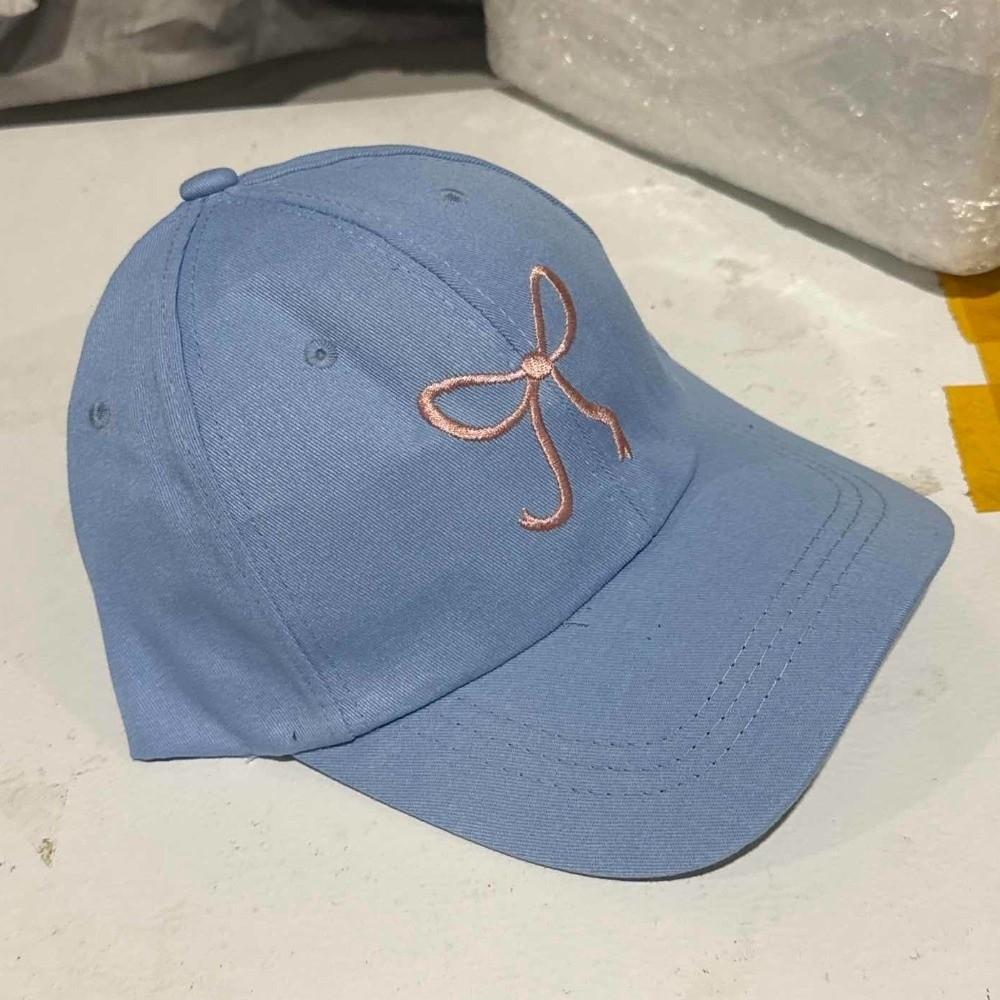 Cotton Bow Embroidered Hat Adjustable Women Peaked Cap Casual Bowknot Baseball Cap  for Girl