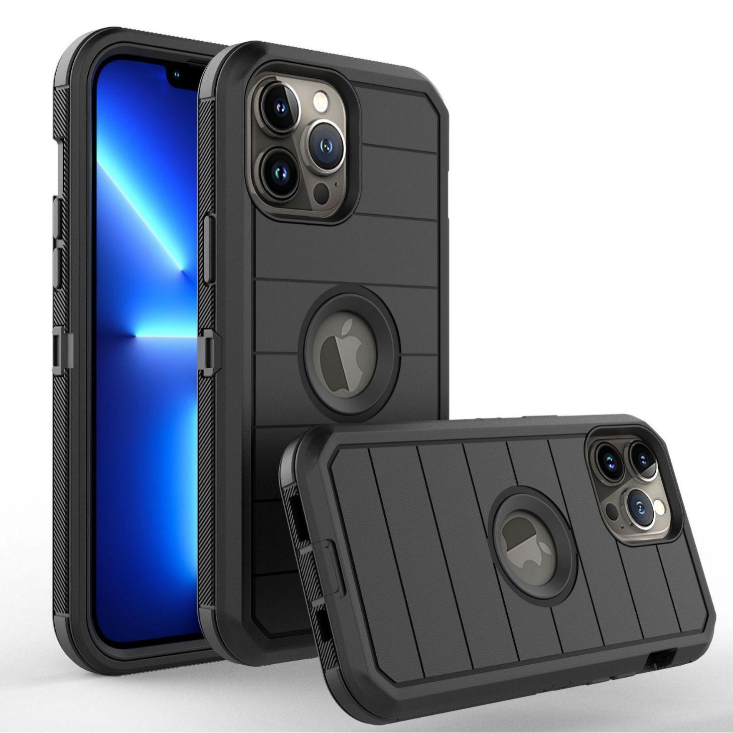 

Shockproof Rugged Cover for iPhone 16 15 14 13 X XR XS Pro Max Heavy Duty Case 2 Layers of Sturdy iPhone 16 Pro Max чёрный
