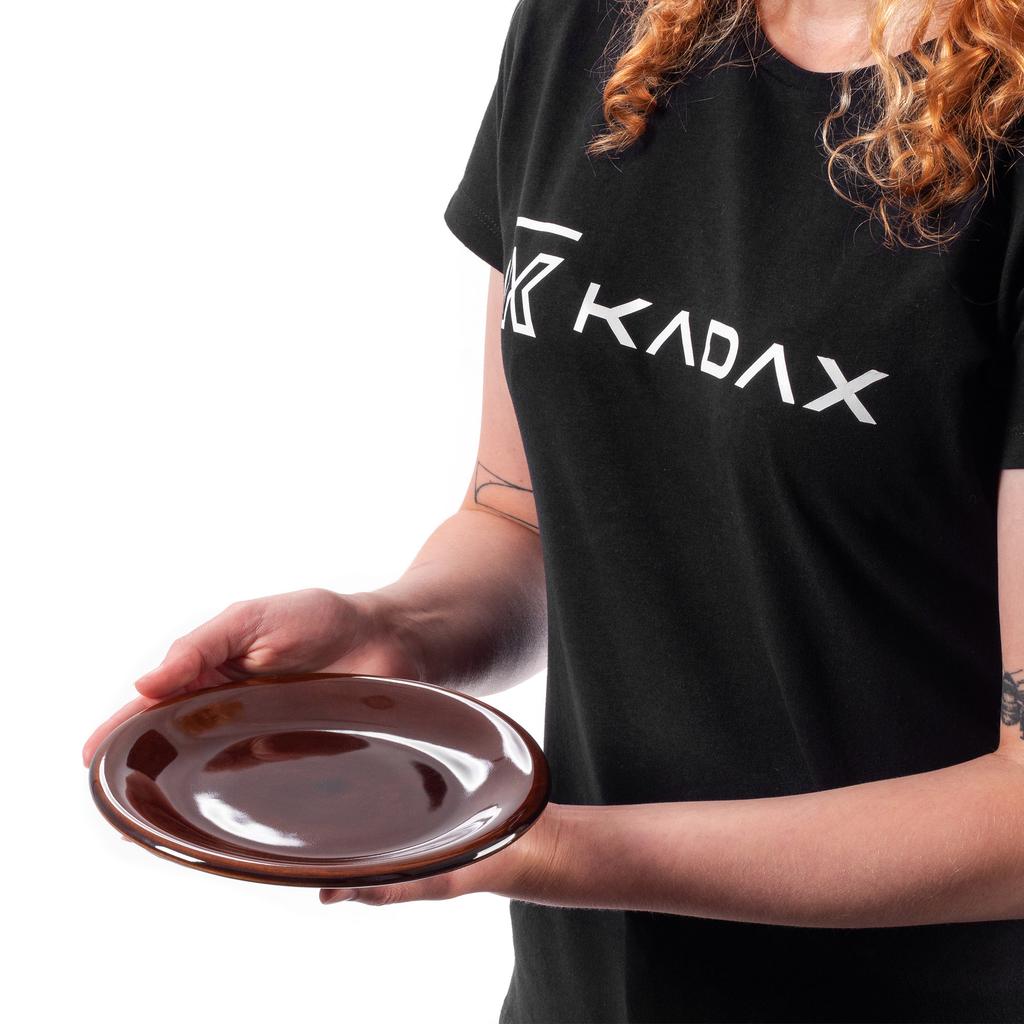 KADAX Talerz Deserowy 19cm Na Ciasto Kamionka Brąz