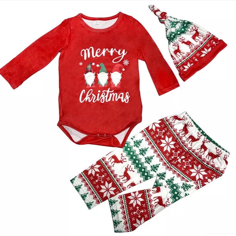 2025 European and American Ebay New Christmas Reindeer Print Family Matching Cotton Casual Pajamas Set Loungewear