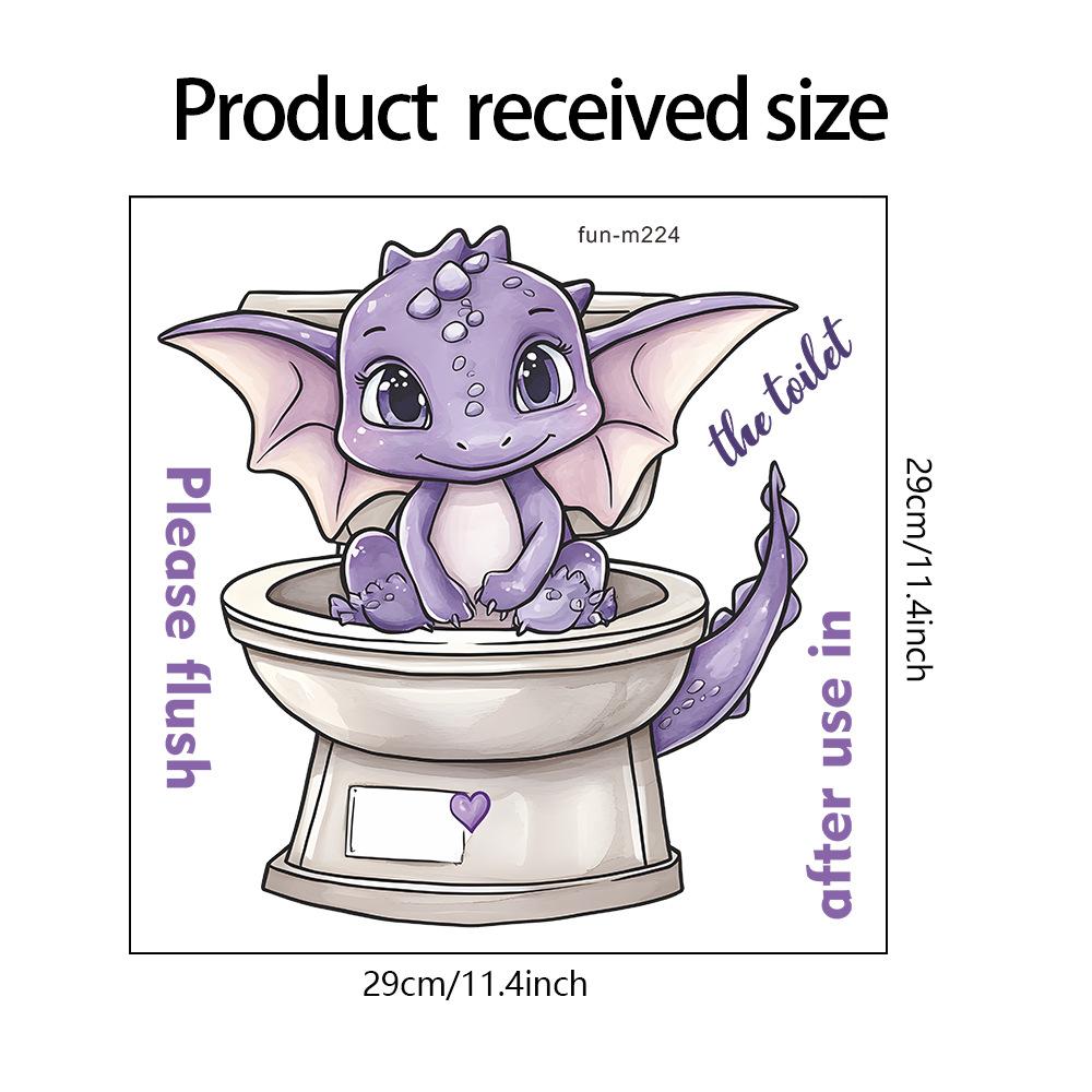 

Fun-m224 мультяшный фиолетовый динозавр туалет ванная комната туалет с наклейками для украшения дома самоклеящиеся 29*29CM/fun-m224