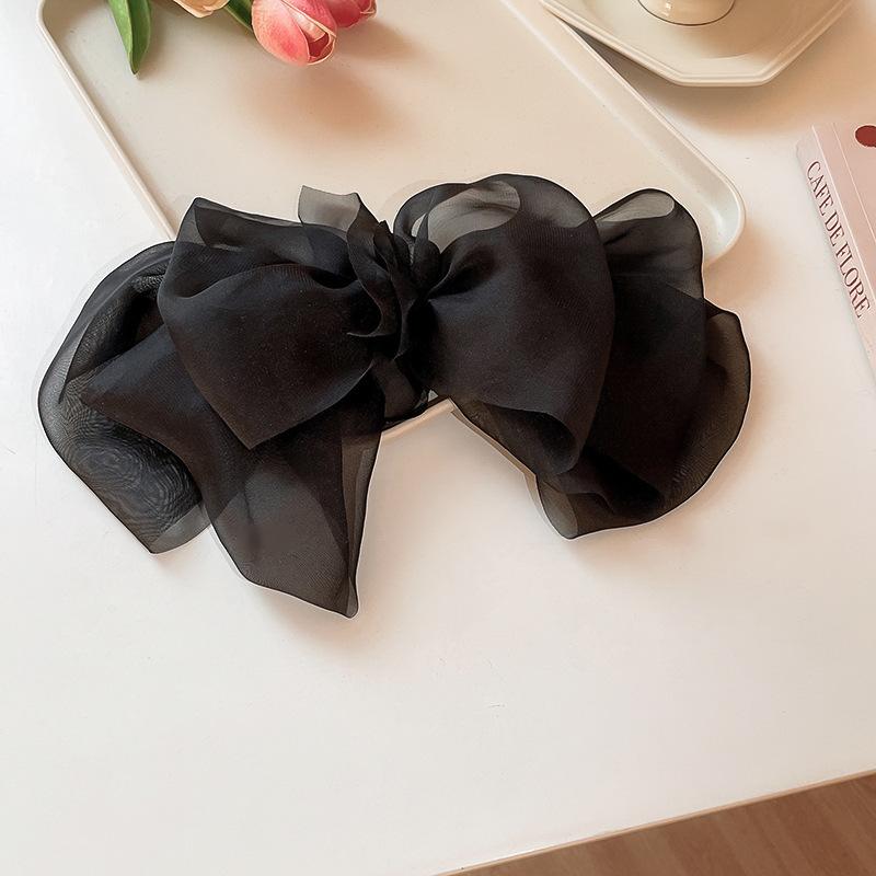 Big Large Satin Bow Ribbon Hair Clip Fashion Elegant Temperament Women Girls Ponytail Clip Ribbon Hair Clips Wedding Hair Accessories Gifts