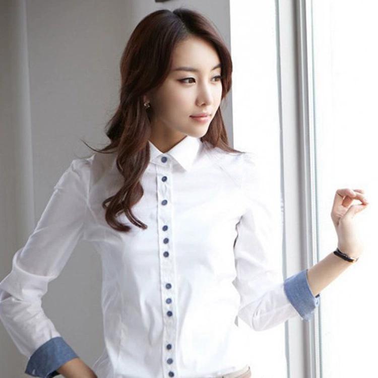 Weißes Hemd, Damen Langarm Herbst Dekoration, Formelle Kleidung, Professionelles Basishemd, Damen Übergröße Arbeitskleidung