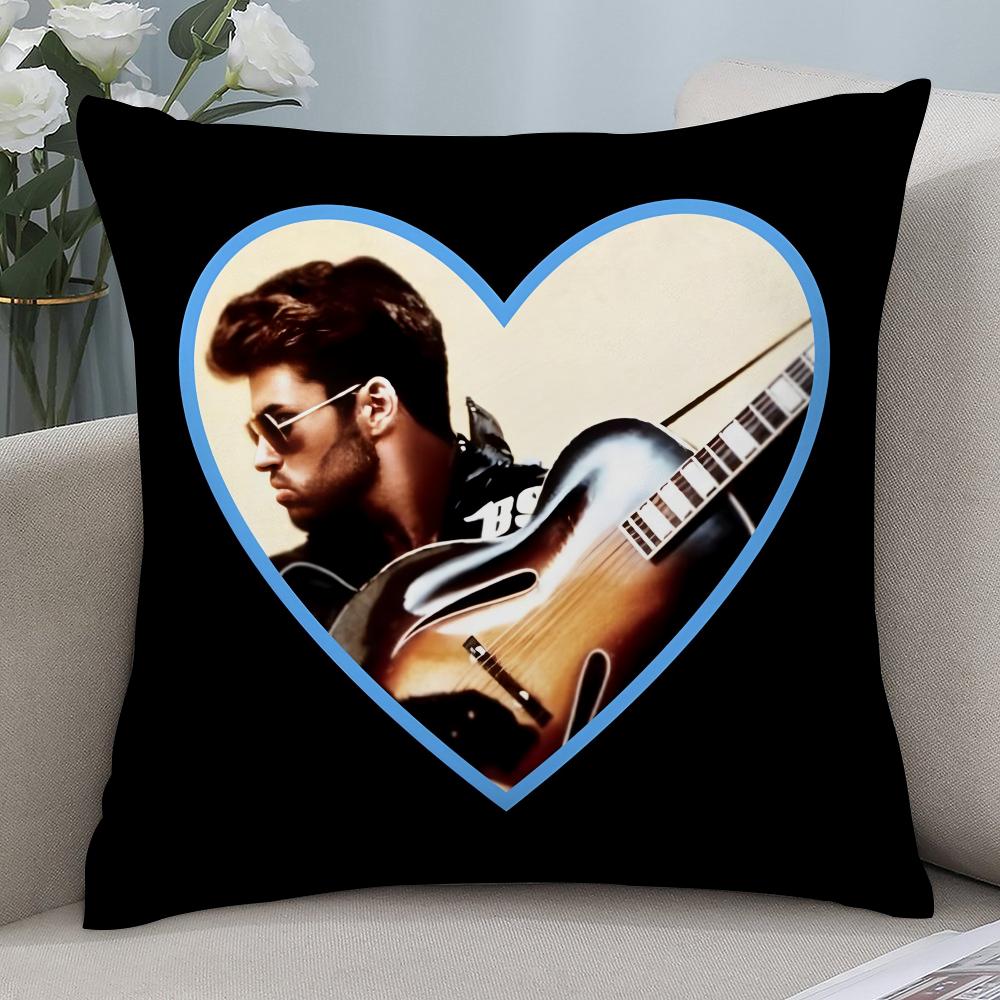 G-George Michael Singer Pillow Case Short Plush Pillow Covers Sofa Decorative Gift Home Double-sided Printing Cushion Cover
