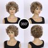 European and American Style Women's Fashion Daily Use Natural Looking Short Curly Wig with Bangs Synthetic Fiber Brown Wig