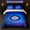 Set Biancheria da Letto Personalizzato Inter Milan con Nome Testo 1 Copripiumino+2 Federe Logo Calcio Regalo Personalizzato per Occasione Speciale Arredamento Camera da Letto
