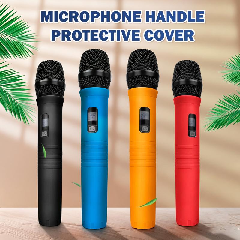 1 Set Rubber Handle Cover Wireless Microphones Handle Sleeve For Ktv Singers Rubber Antidrop Protective Cover